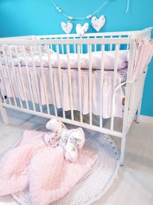 Anti-shock blanket with pillow - apple blossom, POLISH PRODUCT 100% COTTON