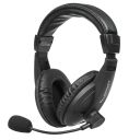 Audiocore AC862 on-ear plug & play USB headphones with microphone, cable 1.5m