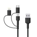 AUKEY CB-BAL5 NYLON ULTRASZYBKI KABEL 3W1 1.2M