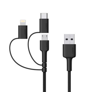 AUKEY CB-BAL5 NYLON ULTRASZYBKI KABEL 3W1 1.2M