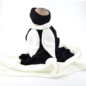 Baby blanket - rabbit, black and white