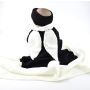 Baby blanket - rabbit, black and white