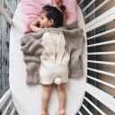 Baby blanket - rabbit, gray