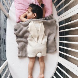 Baby blanket - rabbit, gray