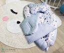 Baby cocoon 6in1 - blue stars, POLISH PRODUCT 100% COTTON
