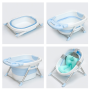 Baby folding bath tub with a pillow in color mint - blue