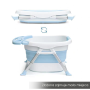 Baby folding bath tub with a pillow in color mint - blue