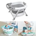 Baby folding bath tub with a pillow in color mint - grey