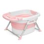 Baby folding bath tub with a pillow in color pink - pink