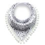 Baby scarf with pompoms - black dots