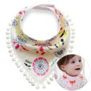 Baby scarf with pompoms - dream catcher