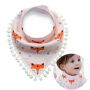 Baby scarf with pompoms - fox
