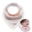 Baby scarf with pompoms - pink