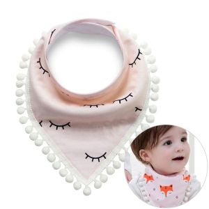 Baby scarf with pompoms - pink