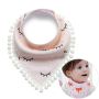 Baby scarf with pompoms - pink