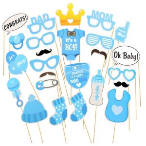 Baby Shower photo prop set - blue