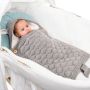 Baby sleeping bag with rabbit ears - cream