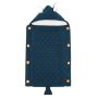 Baby sleeping bag with rabbit ears - dark blue