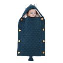 Baby sleeping bag with rabbit ears - dark blue