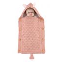 Baby sleeping bag with rabbit ears - dirty pink