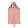 Baby sleeping bag with rabbit ears - dirty pink