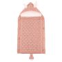 Baby sleeping bag with rabbit ears - dirty pink