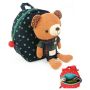 Backpack for children with a safety leash - navy blue