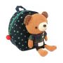 Backpack for children with a safety leash - navy blue