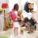 Backpack for children with a safety leash - navy blue