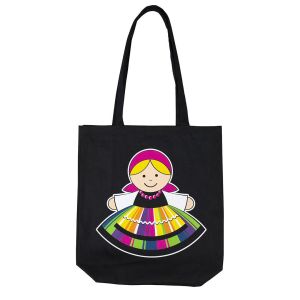 Bag with the bottom FOLKSTAR from Lowicz, black