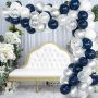 Balloon garland - navy blue and white