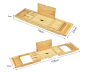 Bamboo bath tray for bathtub with wine glass holder and place for laptop / Bathroom shelf for bathtub - foldable