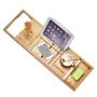 Bamboo bath tray for the bathtub with a wine glass holder / Bathroom shelf for the bathtub - adjustable
