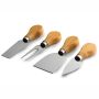 Bamboo cheese serving board with knives