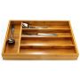 Bamboo cutlery drawer insert, 5 compartments
