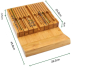 Bamboo organizer, knife insert in the drawer, 16 compartments