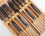 Bamboo organizer, knife insert in the drawer, 16 compartments