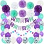 Birthday decoration set - green and purple