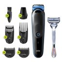 Braun 7-in-1 Trimmer MGK3242 Men Beard Trimmer, Face Trimmer & Hair Clipper, Black/Blue