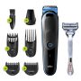 Braun 7-in-1 Trimmer MGK3242 Men Beard Trimmer, Face Trimmer & Hair Clipper, Black/Blue