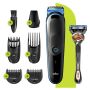 Braun 7-in-1 Trimmer MGK5245 Men Beard Trimmer, Face Trimmer & Hair Clipper, Black/Blue