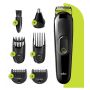 Braun All-in-one 6-in-1 Trimmer MGK3221, Men Beard Trimmer, Face, Ear & Nose Trimmer & Hair Clipper, Volt Green