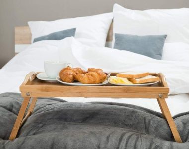 Breakfast table for bed, bamboo tray