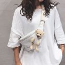 Bum bag / sachet with a teddy bear - white