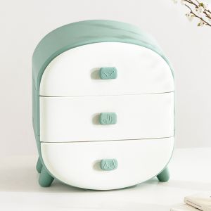 Cabinet with drawers for linen - green, 3 drawers