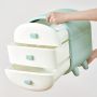 Cabinet with drawers for linen - green, 3 drawers