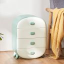 Cabinet with drawers for linen - green, 4 drawers