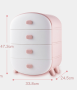 Cabinet with drawers for underwear - pink, 4 drawers