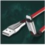 CABLE Iphone 2.4A RED FLAT 2400mAh QUICK CHARGER QC 3.0 1M POWERLINE SMS-BW02- METAL PLUGS