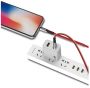 CABLE Iphone 2.4A RED FLAT 2400mAh QUICK CHARGER QC 3.0 1M POWERLINE SMS-BW02- METAL PLUGS